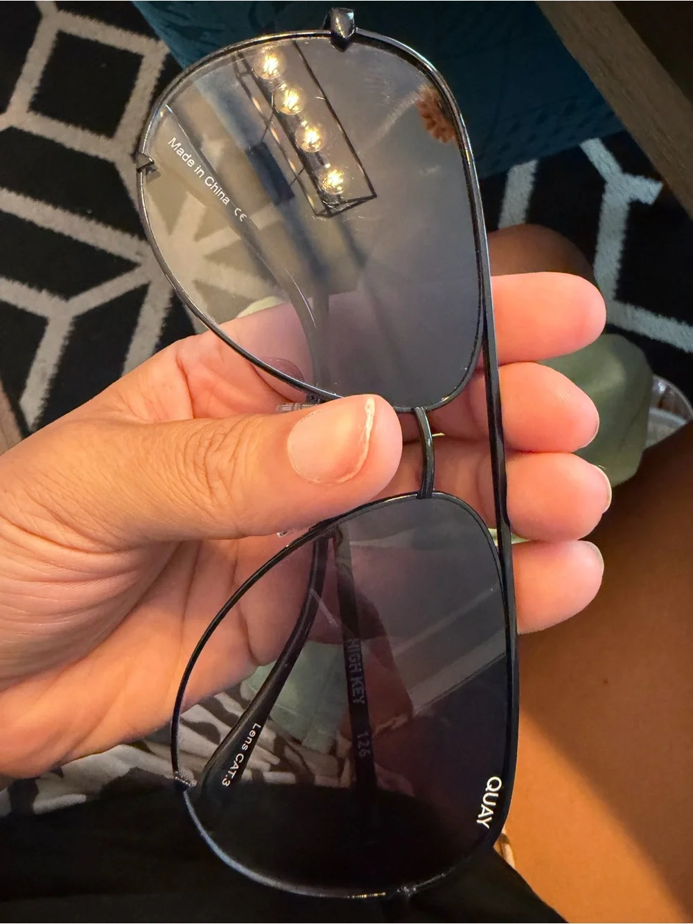 Quay Australia High Key Black Aviator Sunglasses Gradient Lens